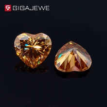 GIGAJEWE Муассанит сердце срезанный Золотой VVS1 1.3ct 7,5 мм россыпью камень лаборатория Алмаз Сделай Сам драгоценный камень ювелирные изделия делая Женщины Подарки для девушки
