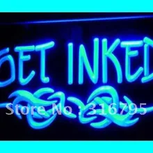 I316 получить INKED тату пирсинг Магазин светодиодный неоновый свет знак включения/выключения 20+ цвета 5 размеров