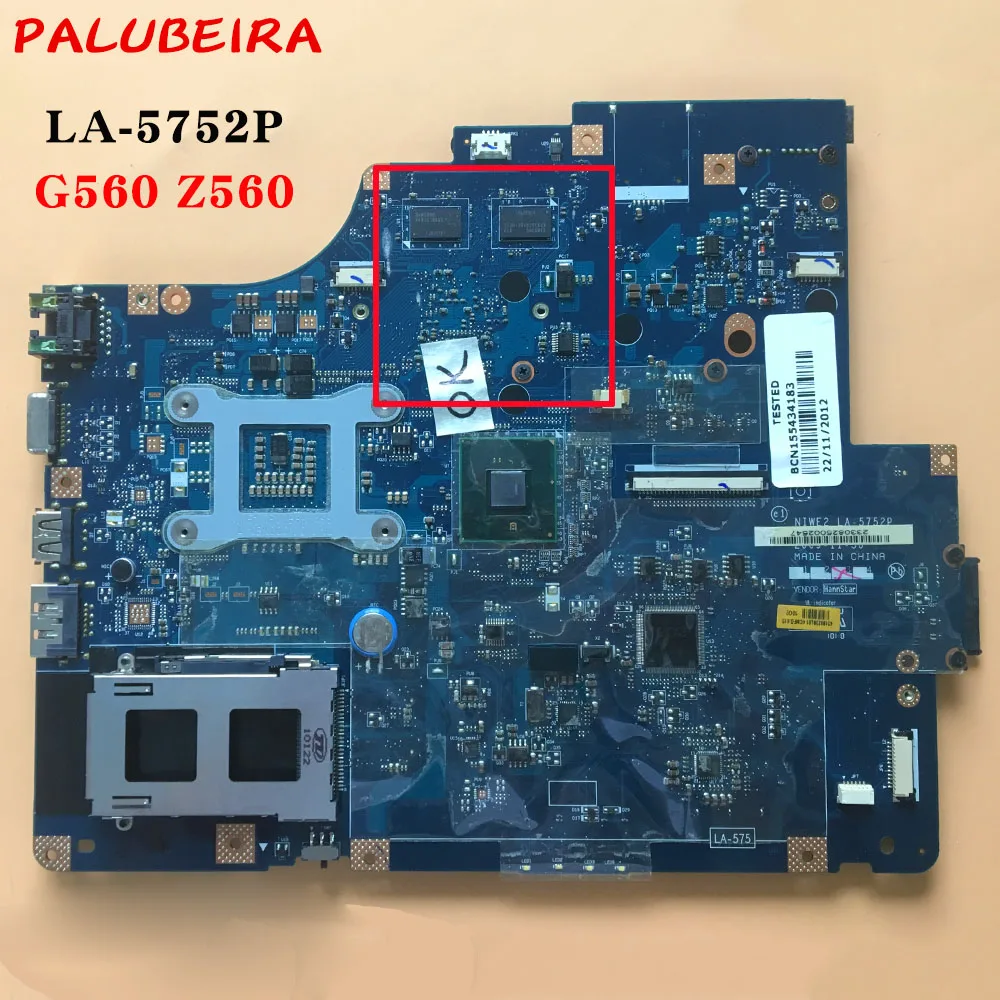 Материнская плата PALUBEIRA для lenovo Z560 G560 материнская ноутбука NIWE2 100%