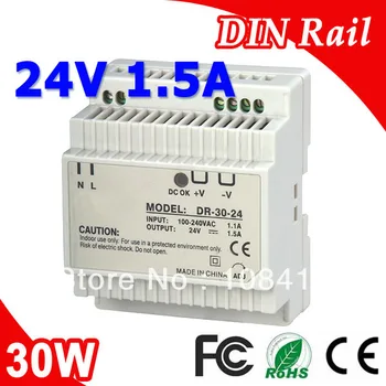 

DR-30-24 LED Din Rail Switch Power Supply 24V 1.5A 30W Output