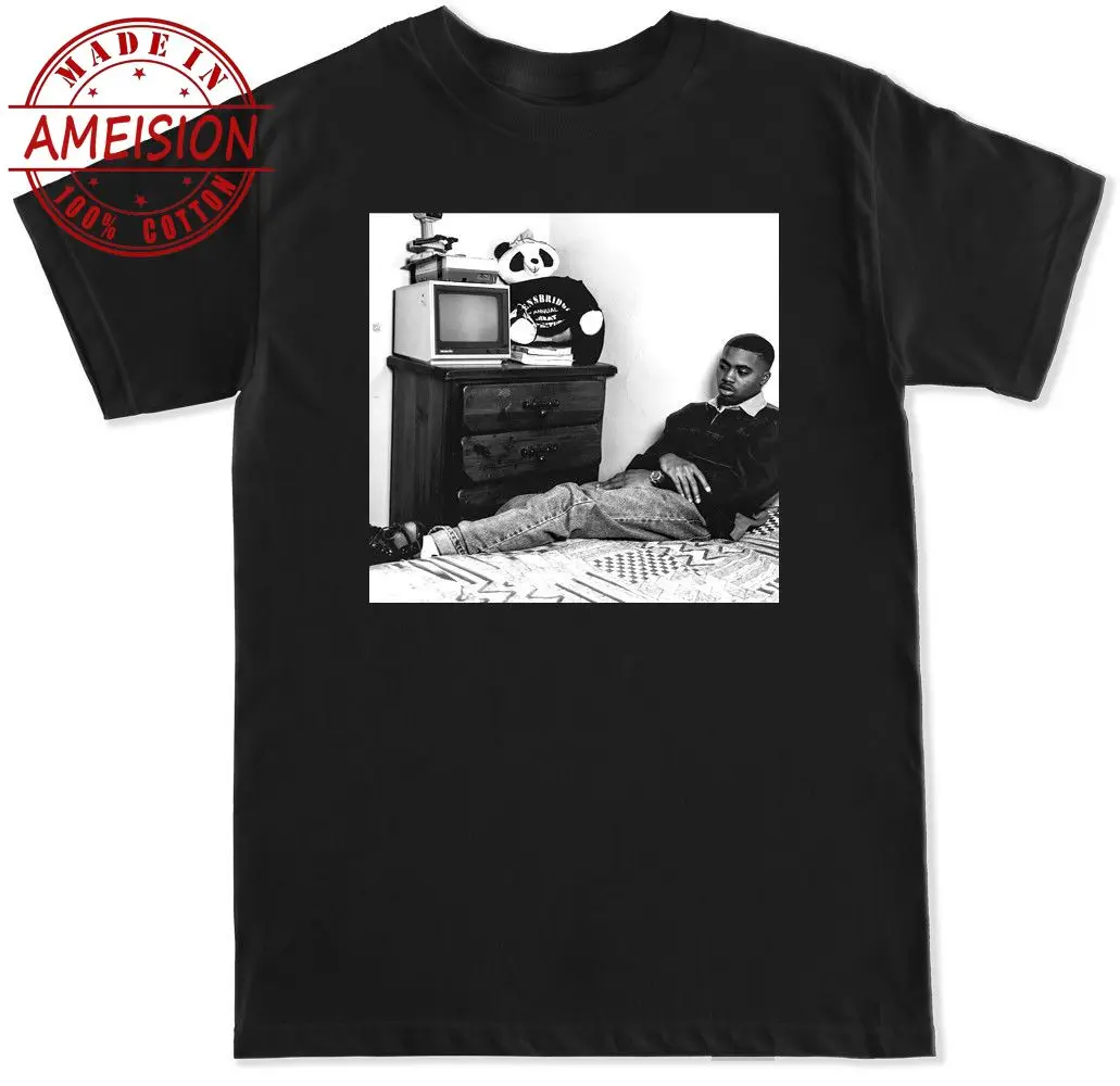 NAS ROOM ILLMATIC CLASSIC RETRO DJ HIP HOP TRAP MUSIC NEW YORK RAP MENS T SHIRT 100% Cotton Short Sleeve Summer T-Shirt
