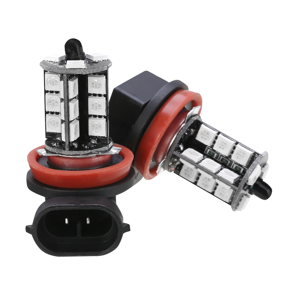 New Pair H11/H9/H8 5050 27SMD RGB LED Fog Driving Light Lamp Bulb+Remote for Car Signal Atmosphere Lighting