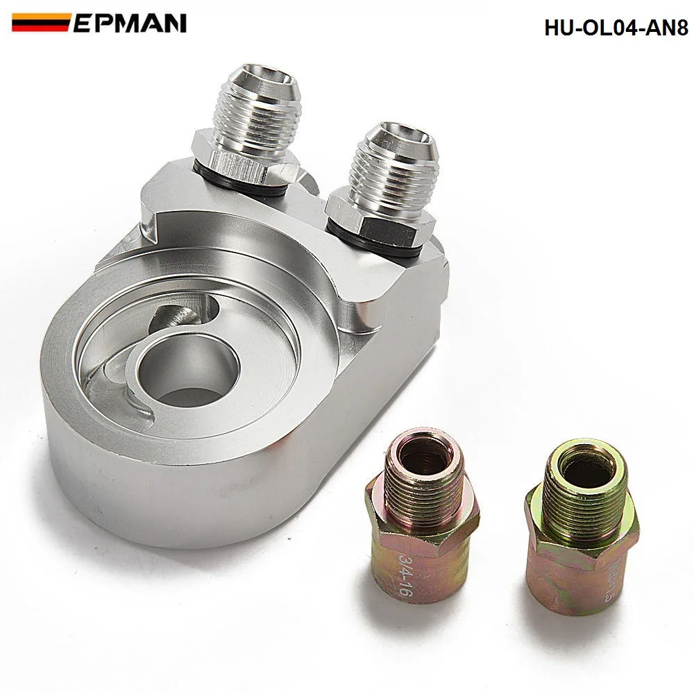 Aluminum Oil Cooler Adapter Sandwich Turbo T3 T4 Engine Plate AN8 HU-OL04-AN8