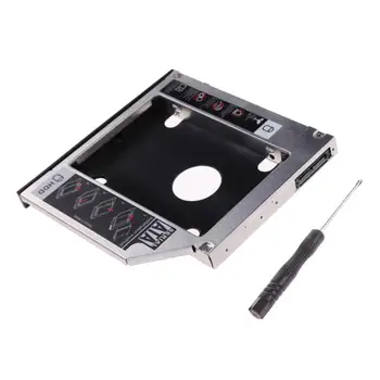 

Universal 2nd Aluminum HDD Caddy SATA 3.0 12.7mm for 2.5" SSD Case HDD Enclosure for Notebook CD-ROM Hard Drive Bracket