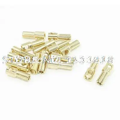 

20 Pieces Gold Tone Metal RC Banana Bullet Plug Connector Male 5.5mm