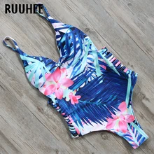 RUUHEE новейший Цельный купальник, боди, одежда для плавания, женский купальный костюм с принтом, монокини, Maillot De Bain Femme, купальник с пуш-ап