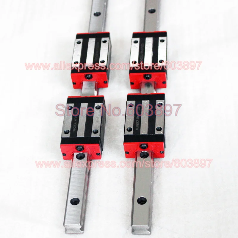 

20mm 2pcs HGR25 Linear Guide Rail L 1600 1800 2000 mm rail + 4pcs carriage Block HGH25CA HGW25CC HGH25 blocks cnc router
