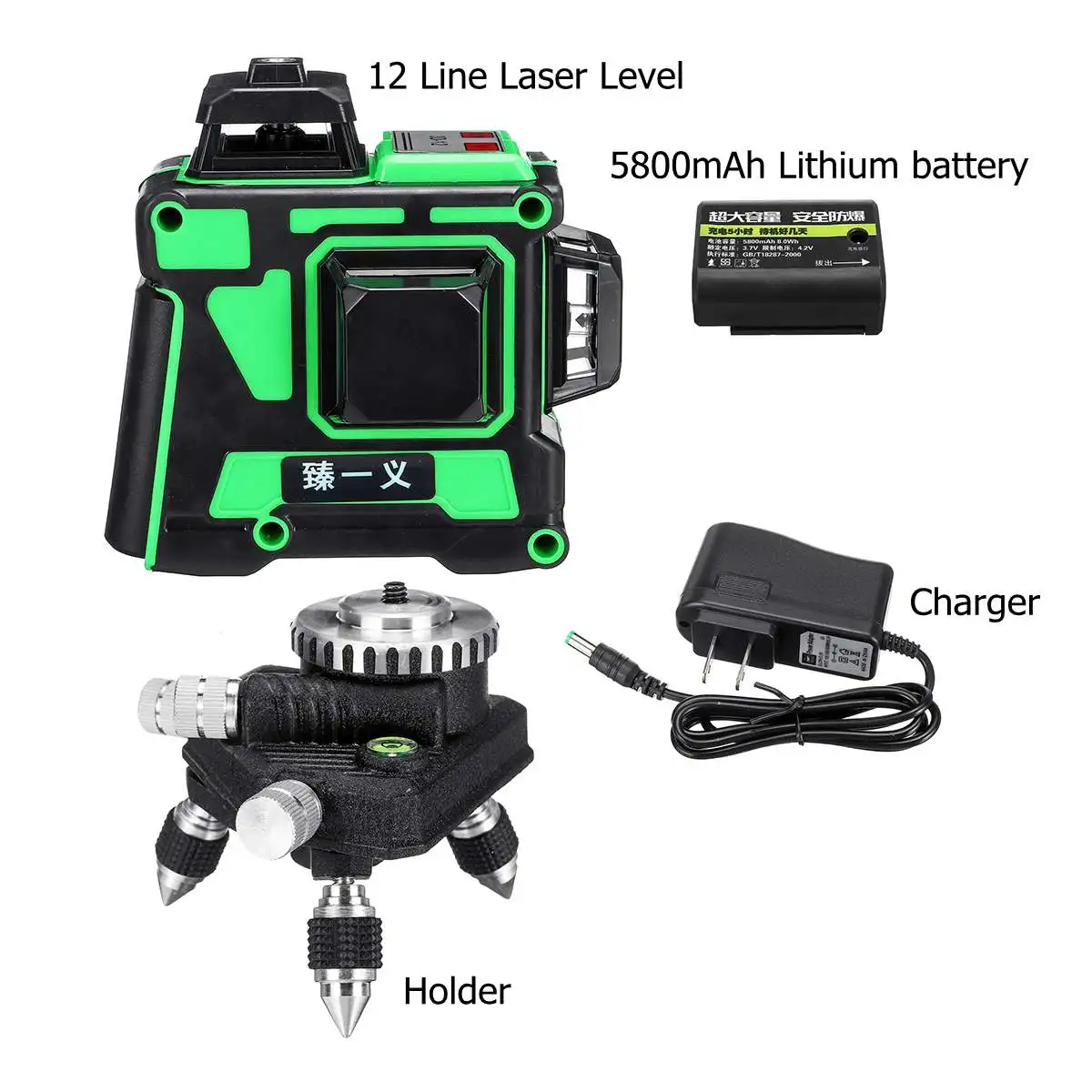 3D 12 Lines Adjustable Laser Levels 360 Self Leveling Horizontal Vertical Cross Green Laser Waterpr