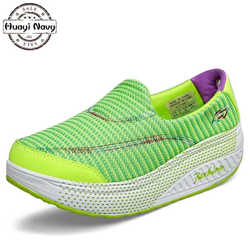 

New Fashion Women's Slimming Platform Loafers Design Breathable Slip On Swing Casual Shoes Female Footwear Flats