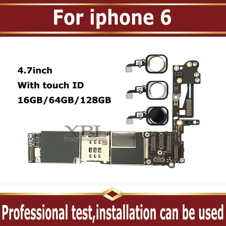 100% оригинальная разблокированная материнская плата для iphone 6 с Touch ID/без ID 16 Гб/64