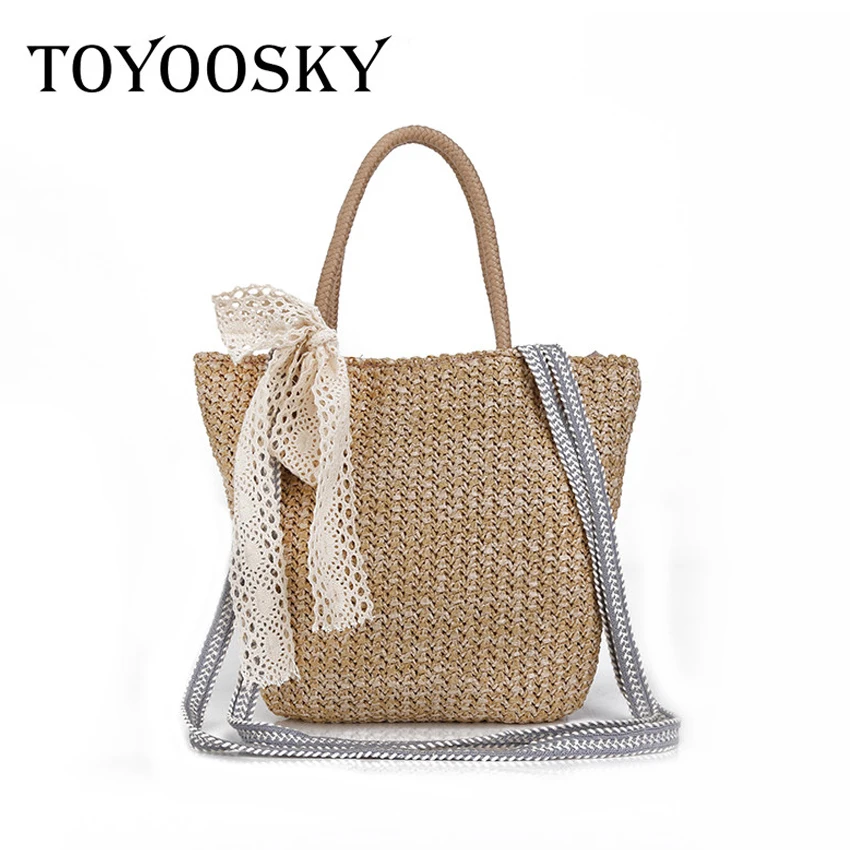 

TOYOOSKYNew Fashion Woven Shoulder Bags Straw Summer Women Weave Crossbody Beach Travel Handbag Female Bag Women Messenger Bags