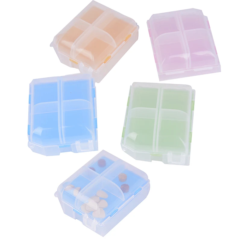 Double-Layer 6 Grids Transparent Pills Storage Jewelry Nail Art Storage Case Bead Nail Tool Storage Container Craft Organizer
