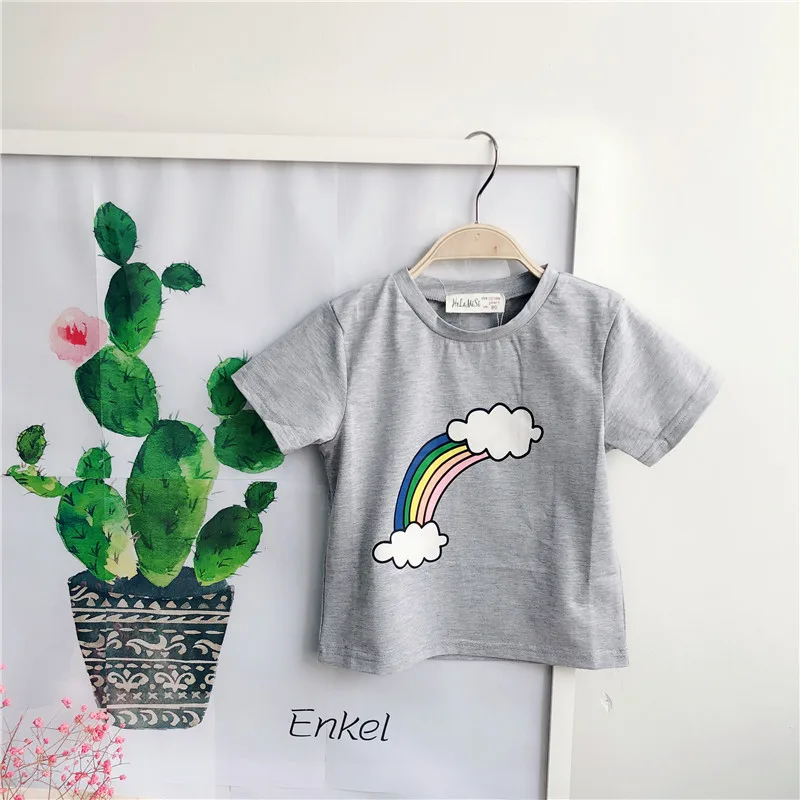 EnkeliBB Toddler Boys Rainbow T Shirts 1 5Y Toddler Kid Summer Short