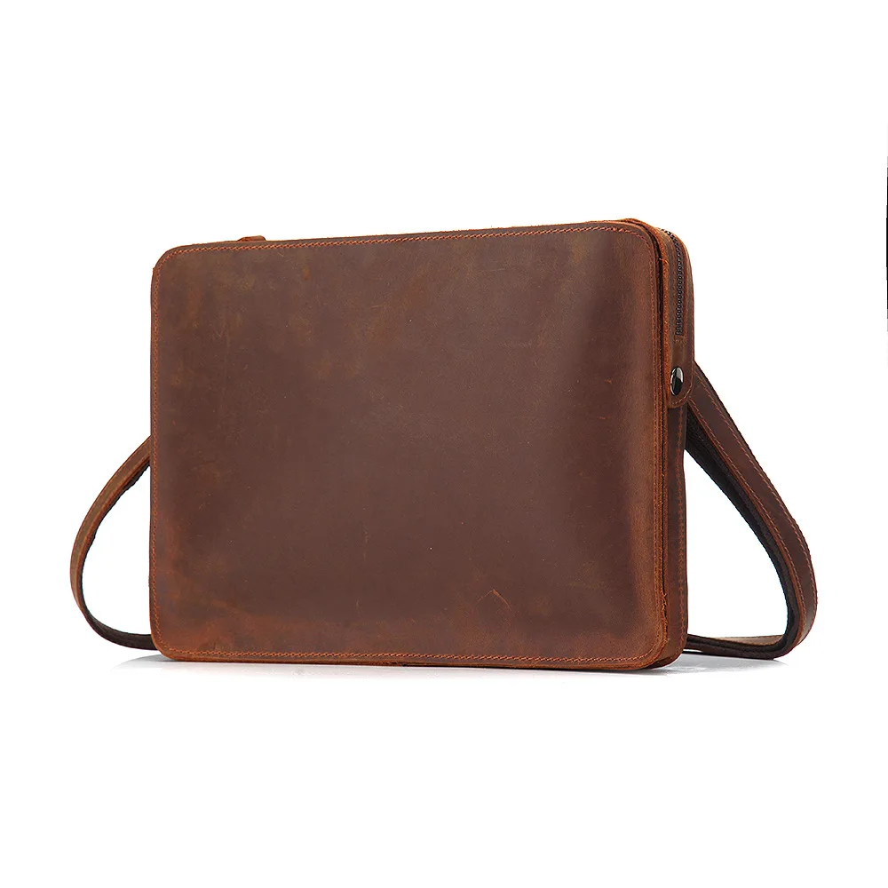 

First layer cowhid Totes Vintage Leather Shoulder bag waterproof antitheft Laptop Messenger Bags fashion business bag