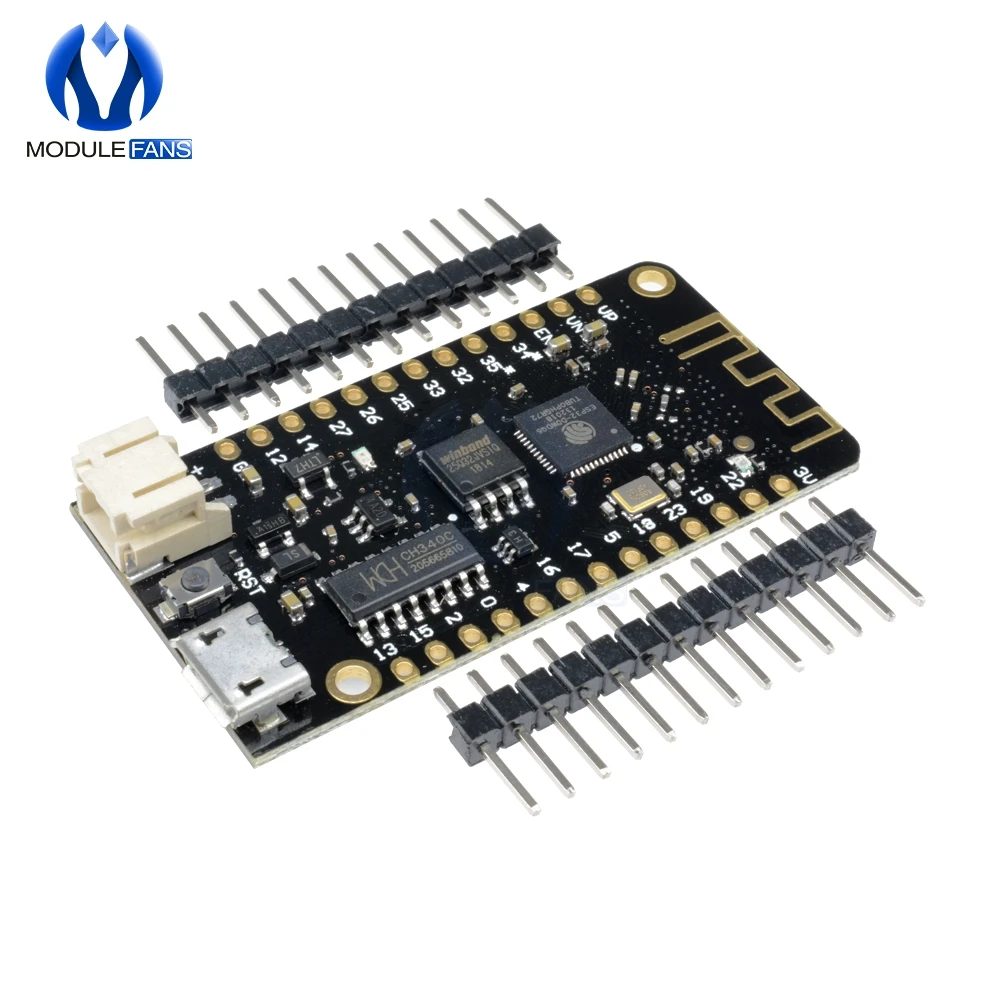 

Wifi Bluetooth Development Board Antenna ESP32 ESP-32 REV1 CH340 CH340G MicroPython Micro USB Lithium Battery Interface