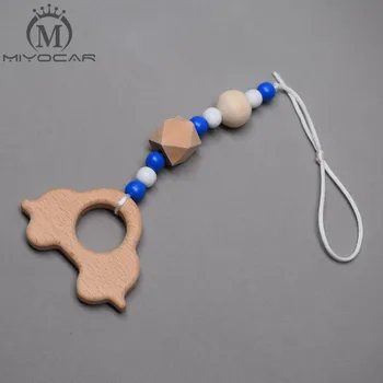 

MIYOCAR handmade blue wood beads car teether baby Gym toy stroller toy chain for pram stroller mobile rattle stroller chain