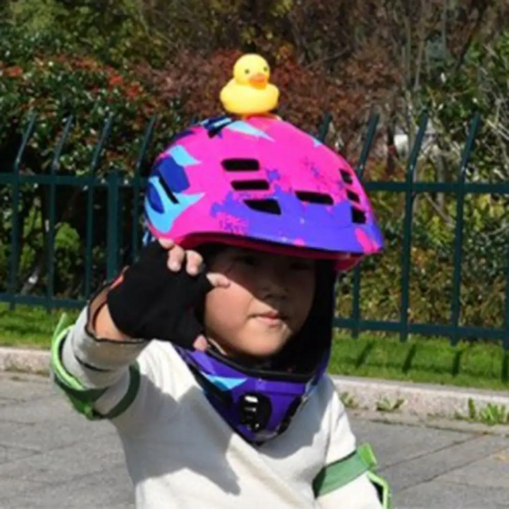 Милый велосипедный колокольчик утка носить форма шлема гудок велосипедный шлем безопасности для мотоцикла форма лампа игрушка Велосипедный свет головной свет