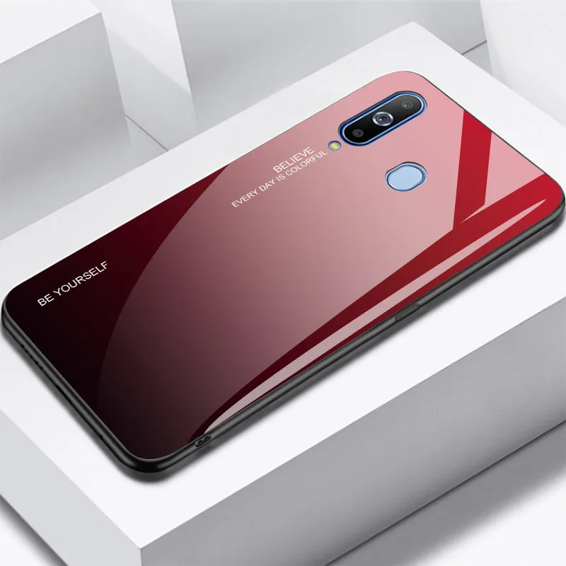 Чехлы с закаленным стеклом для samsung Galaxy A70 чехол A50 A30 A20E A20 A10 M30 M20 M10 A750 на спине градиент Цвет бампер для A9Pro - Цвет: 5