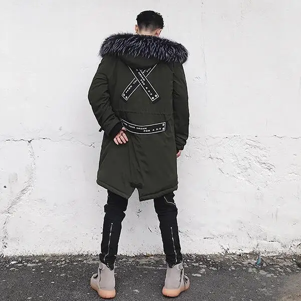 

2018 New Fashion Casual Winter Jacket Men Hooded Warm Coats Parkas Men Thick Medium-Long Solid Hip Hop Men's Winter Jackets