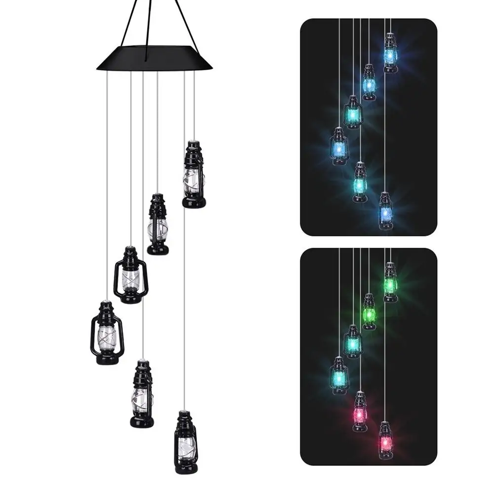 

Solar Color Changing LED Wind Chime 6 Lamps Pendant Light Home Yard Garden Wind Chimes Girl Bedroom Romantic Hanging decoration