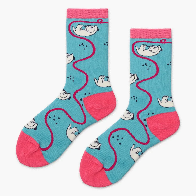 SP& CITY/новые винтажные шикарные Хлопковые женские носки в стиле хараджуку, милые короткие носки с рисунками из мультфильмов, цветные забавные носки с рисунками животных, Art Meias - Цвет: 5