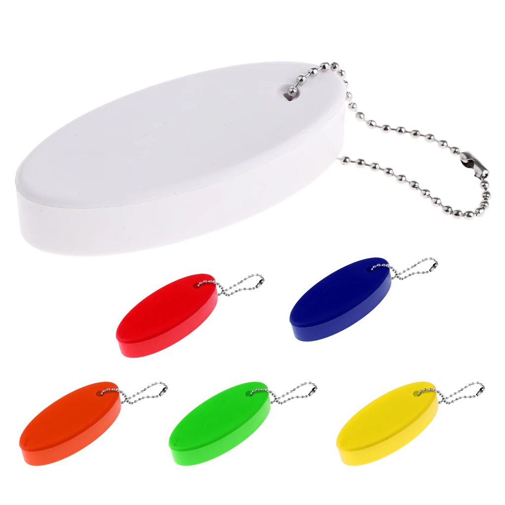 Lightweight Yachting Floating Keychain Key Ring Oval Foam Key Float Buoy for Seaside Swim Surf Fishing Kayak Canoe Pool Sports 