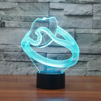 

Valentine's Day Diamond Ring Shape 3D Lights Colorful Touch LED Vision Decorative Atmosphere Table Lamp