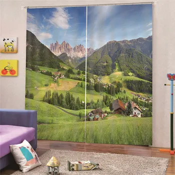 

3D Digital Print Scenery Luxury Window Blackout Curtains For Living room Bedroom Drapes Office Hotel Wall Tapestry Cortinas M19