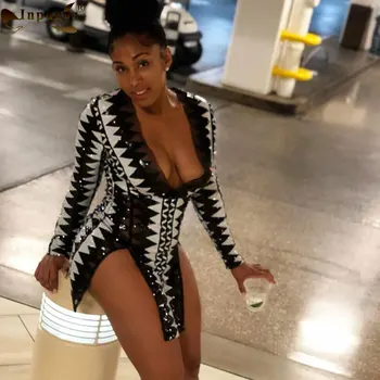 

Sexy Deep V Neck Women Sheath Mini Dresses Full Sleeve Women Bodycon Dresses