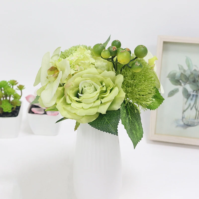 Из искусственных цветов, для невесты, держащей цветы шелк искусственный цветы для домашнего декора самодельный букет украшения стола аксессуары растения
