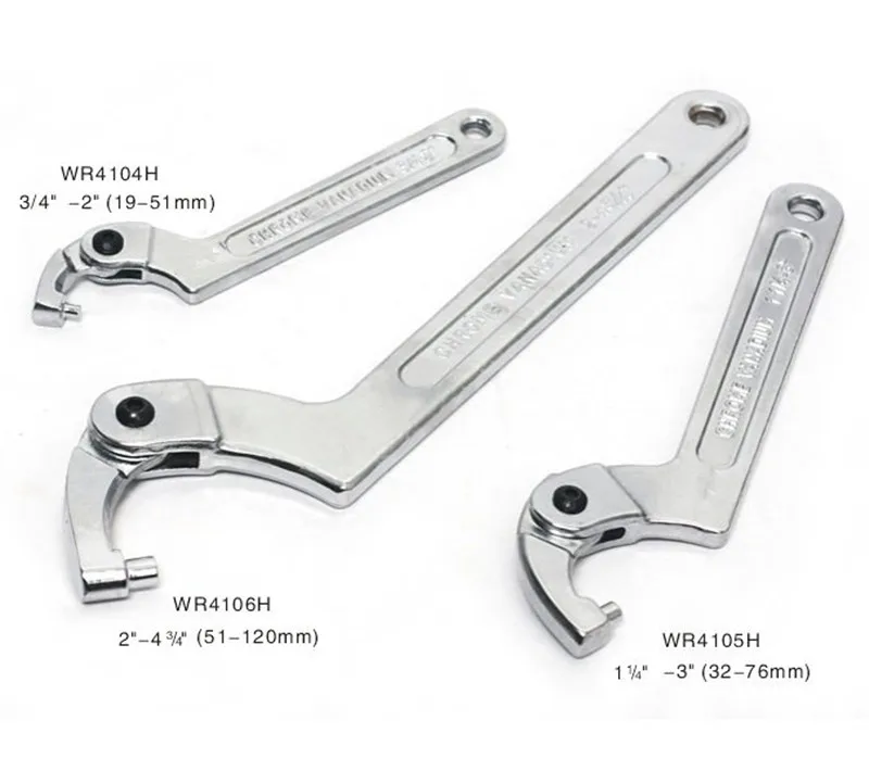 Tuerca redonda ajustable de tipo gancho Llaves inglesas multifunción llave universal Snap Grip Herramientas media luna Llaves inglesas llaves herramientas