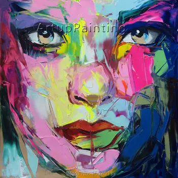 

Palette knife painting portrait Palette knife Face Oil painting Impasto figure on canvas Hand painted Francoise Nielly 15-25