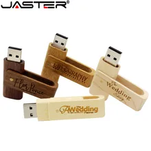 JASTER креативный 4-цветный бамбуковый и деревянный вращающийся USB 2,0 4 ГБ/8 ГБ/16 ГБ/32 ГБ/64 Гб USB флеш-накопитель 10 шт. бесплатный логотип