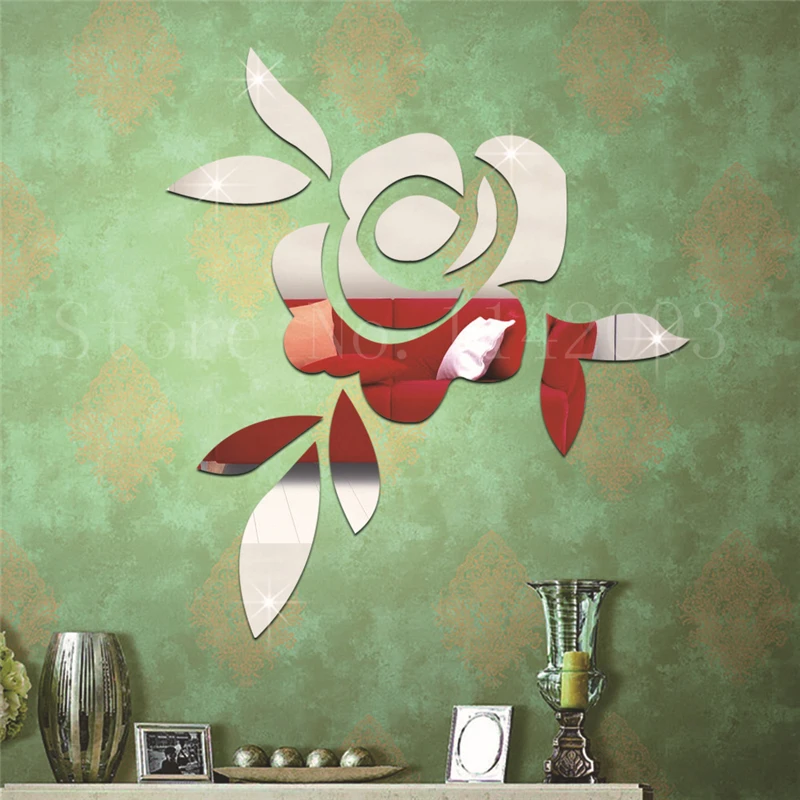 Buy New 3D Mirror Flower Wall Stickers Decal DIY Home