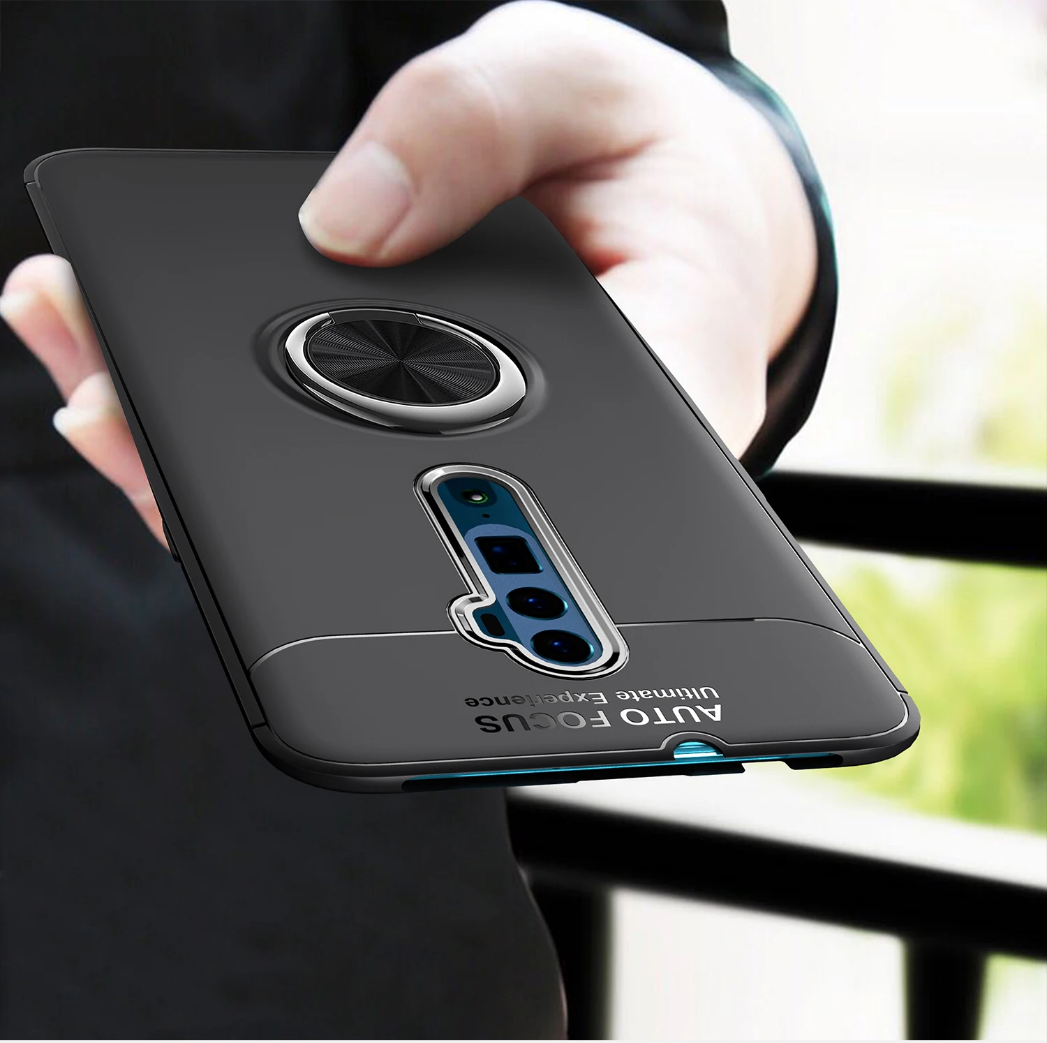 Чехол для OPPO Reno подставка с магнитным кольцом мягкий чехол из ТПУ держателем