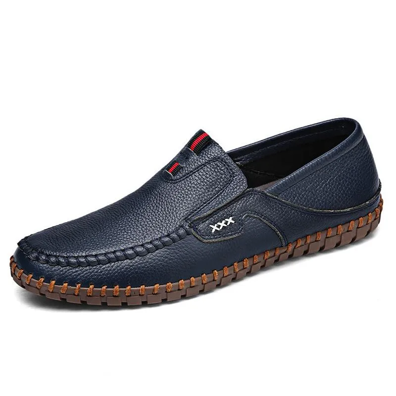 Бренд VANCAT, размер 38-47, модные брендовые мужские мокасины ручной работы из натуральной кожи на плоской подошве мужские мокасины из мягкой кожи мужская обувь высокого качества - Цвет: blue