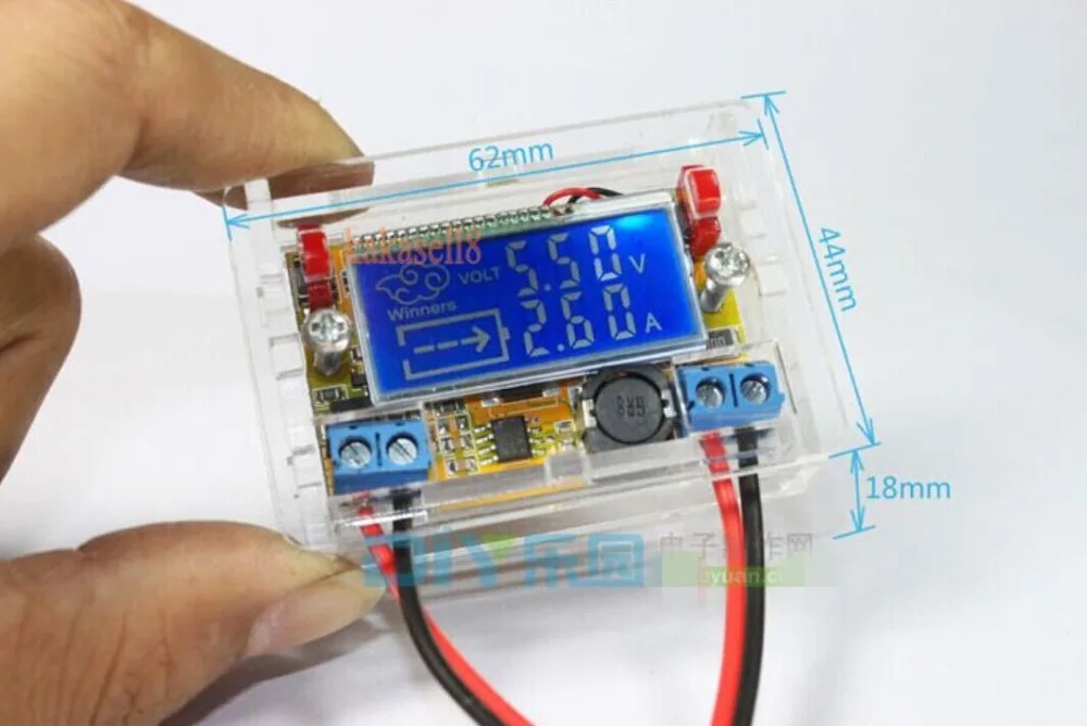 

DC DC Converter step down 3A 12V 24V power supply adjustable push-button module voltage meter ammeter +case