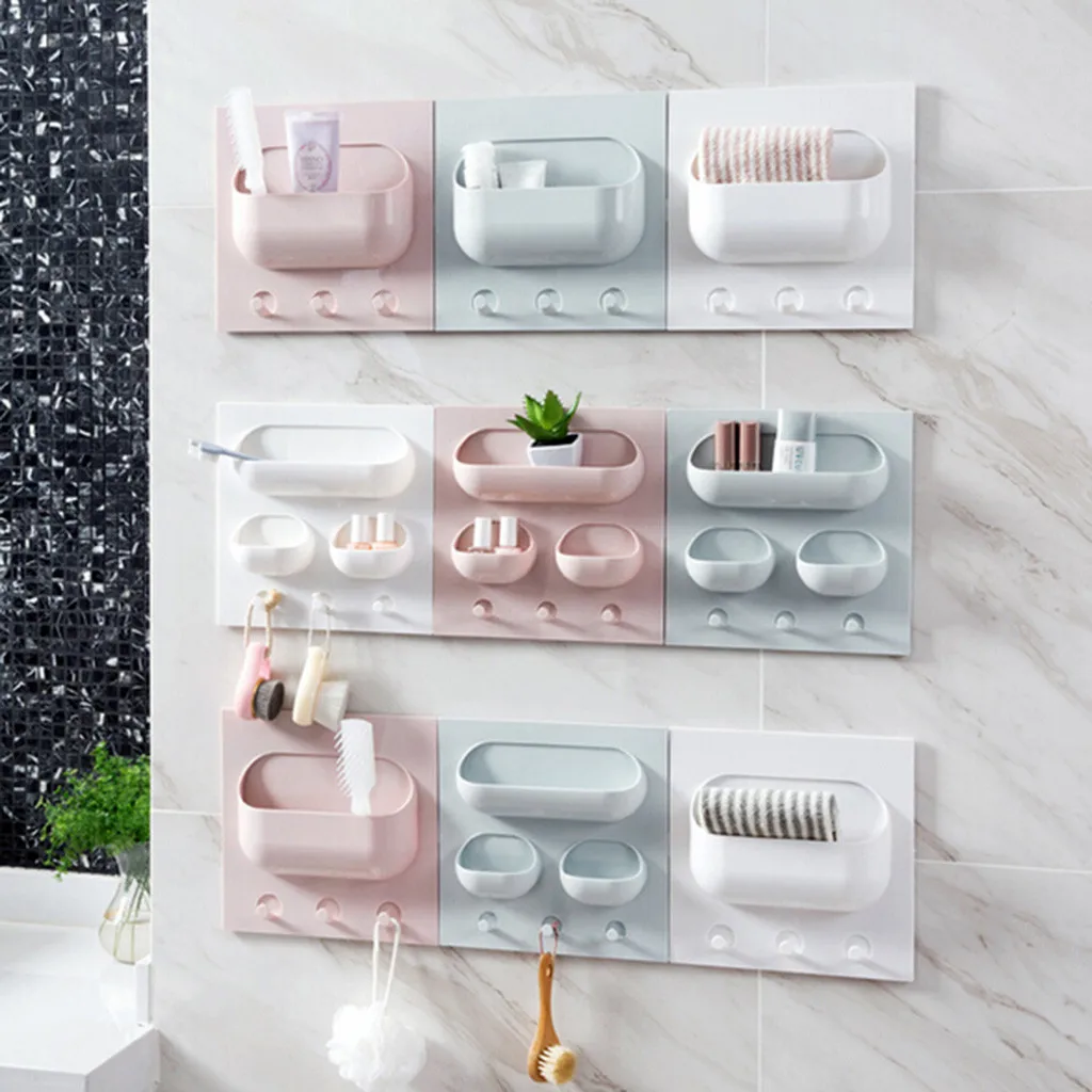 

Strong Paste Rack Multi-function Kitchen Kitchen Bathroom Plastic Rack Shelf Organizer Double Layer Stand Shoe Holder 19JUL5