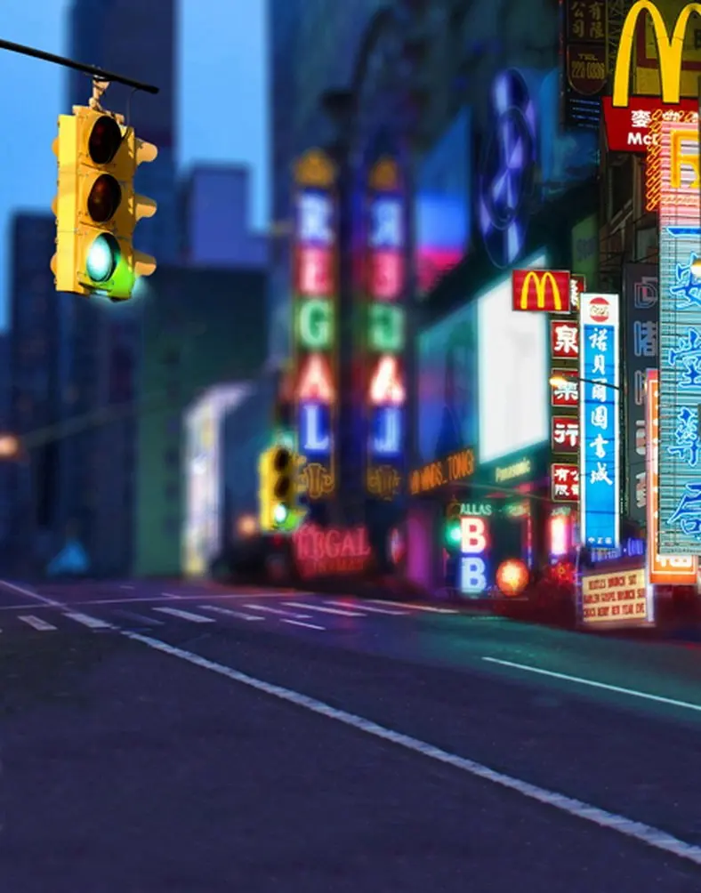 

5x7ft Street View in Night Photography Backdrops Photo Props Studio Background