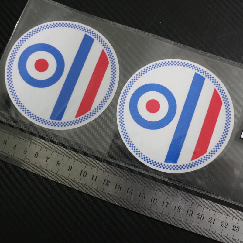 MOD Laminated Stickers x2  scooter Vespa RAF The Who decals Reflective