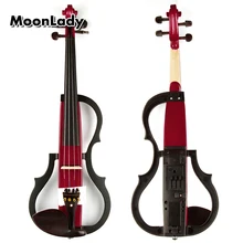 4/4 деревянная электрическая скрипка, красные музыкальные инструменты, высокое качество, струнный инструмент из черного дерева, подходит для начинающих и любителей музыки
