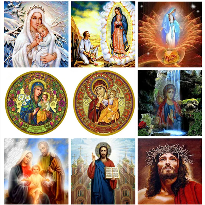 

5D Diamond Painting Embroidery Religious Painting Set Rhinestone House Decoration Full Square Cross Stitch Mosaic Icon Beads
