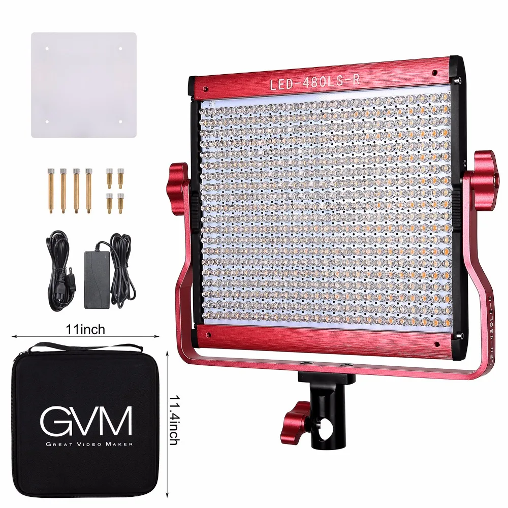 Bi Color Led Luz De Vídeo Painel Cri97 Gvm 2300k 6800k 480 Led Camera Luz Para Equipamentos De Iluminação De Estúdio De Fotografia Digital Vermelho Iluminação Fotográfica Aliexpress