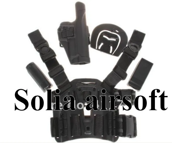 

P226 Type Pistol Tactical Puttee Thigh Pistol Holster Leg Gun Pouch with Quick Release Buckle Black