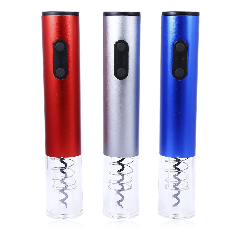  Fashionable Electric Wine Stopper Opener Aluminum Alloy Sanding Housing with Food-grade Screw Drill for Party Wedding Home Use 