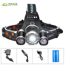 ZPAA 3 CREE XML T6 LED Head Torch Flashlight 4 Mode Zoomable Powerful 12000 lumens LED Headlamp Headlight Fishing Camp outdoor