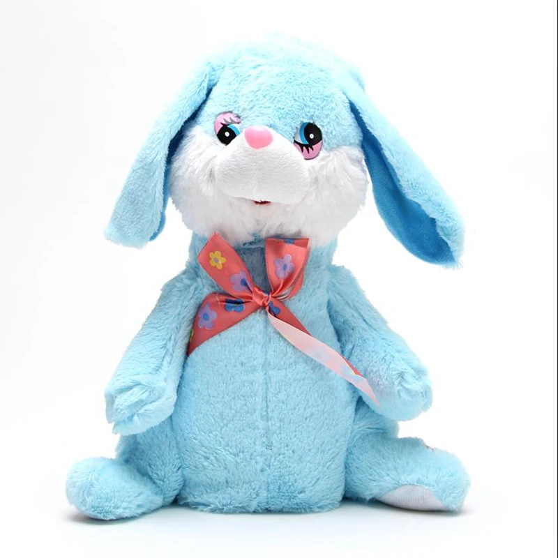 Kawaii голубой/розовый Детские Вещи плюшевый Игрушечный Кролик электронный питомец подвесная кукла уши Танцы пение детей Интерактивные мягкие в подарок A089