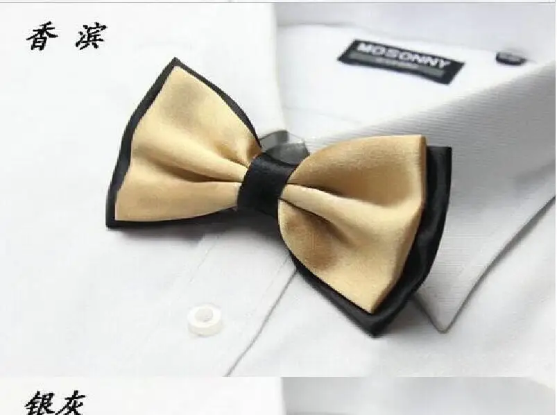 

Champagne high quality evening dress tie bow tie men handsome groom to get married, the man's tie