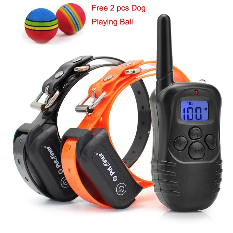 

Petrainer PET998DB Blue LCD Display Remote Dog Training Collar Rechargeable and Waterproof Training Collar 300m for 1 or 2 dogs