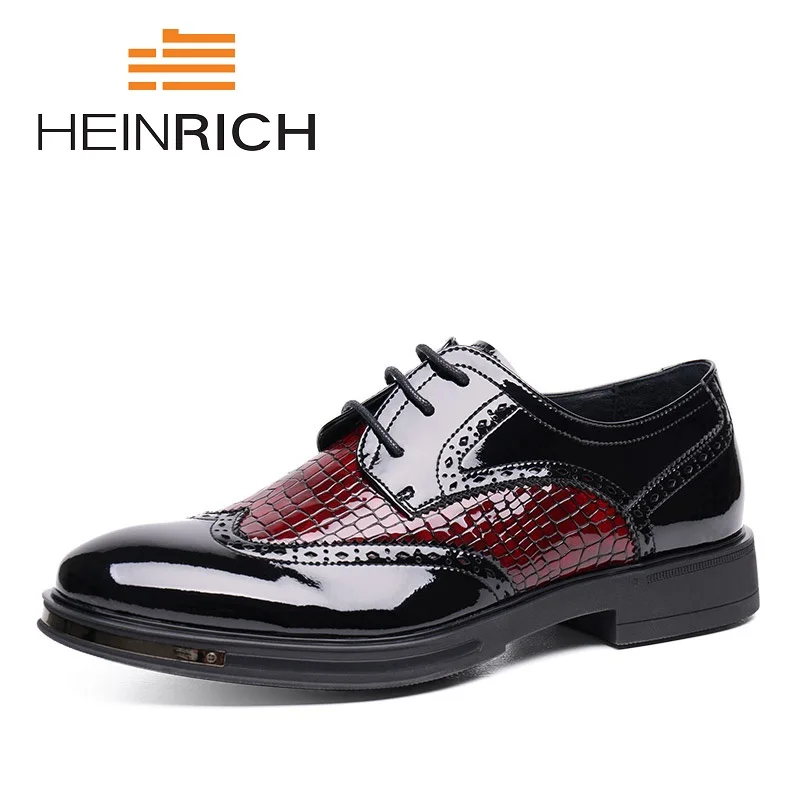 

HEINRICH 2018 Round Toe Brogue Derby Genuine Calf Leather Breathable Bespoke Leather Shoe Handmade Leather Men Flats Shoes